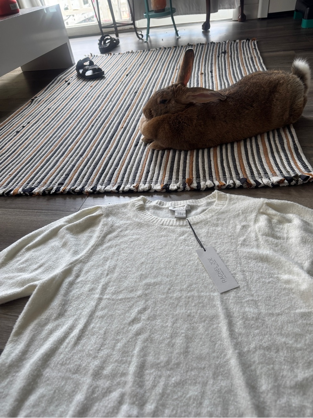 NWT White Summer Short Sleeve Sweater - Bunny Soft 3X - Picture 8 of 10